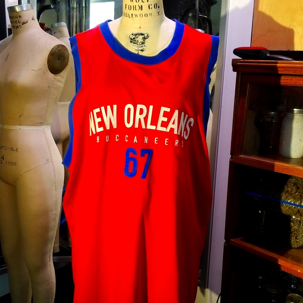 ABA REEBOK NEW ORLEANS BUCCANEERS 67 2XL JERSEY HARDWOOD CLASSICS REMAKE